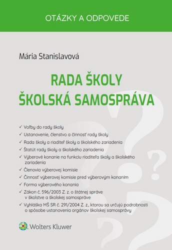 Kniha Rada školy Školská samospráva Mária Stanislavová