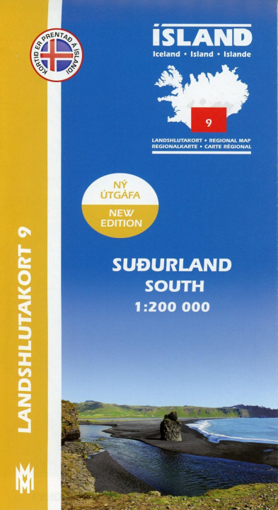 Tiskovina Sudurland South Iceland Map 1: 200 000: Regional map 9 