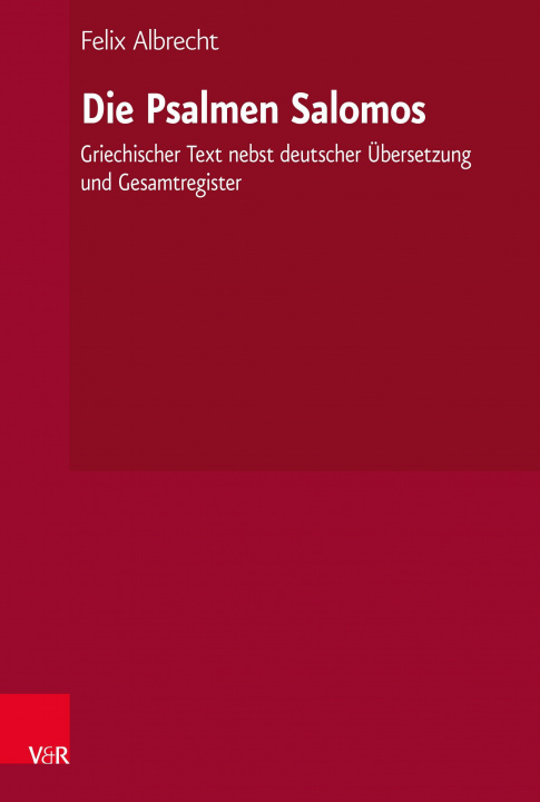Libro Die Psalmen Salomos Felix Albrecht