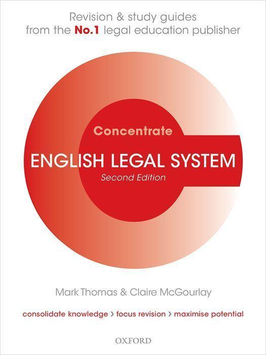 Carte English Legal System Concentrate MARK; MCGOUR THOMAS