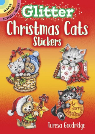 Book Glitter Christmas Cats Stickers Teresa Goodridge