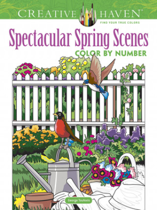 Book Creative Haven Spectacular Spring Scenes Color by Number George Toufexis