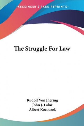 Kniha The Struggle For Law Rudolf Von Jhering