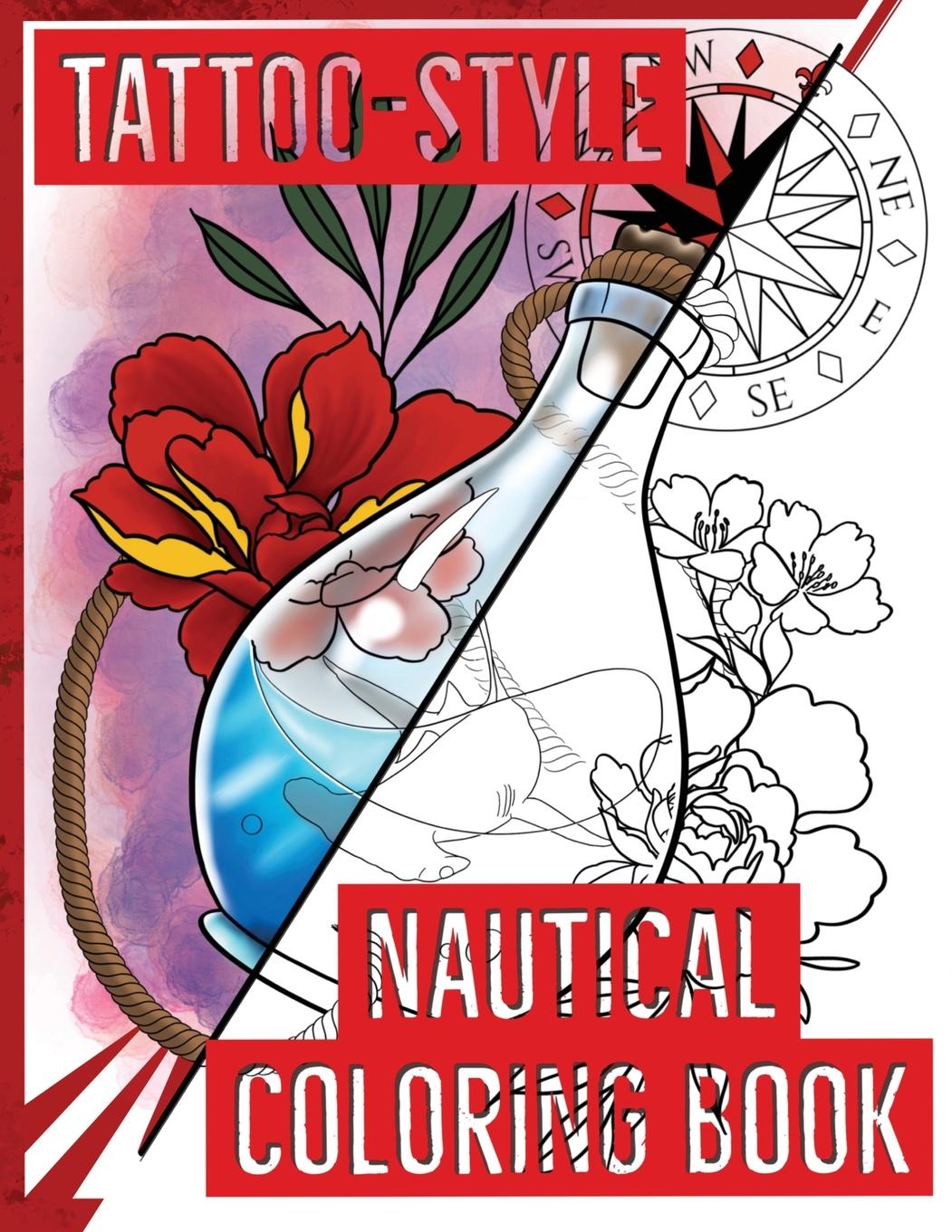 Carte Tattoo-Style nautical coloring book Clinton Barnes