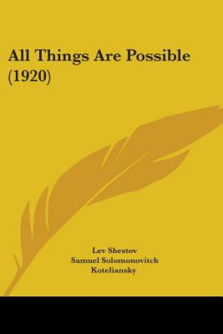 Könyv All Things Are Possible (1920) Lev Shestov