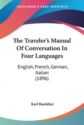 Carte The Traveler's Manual Of Conversation In Four Languages: English, French, German, Italian (1896) Karl Baedeker