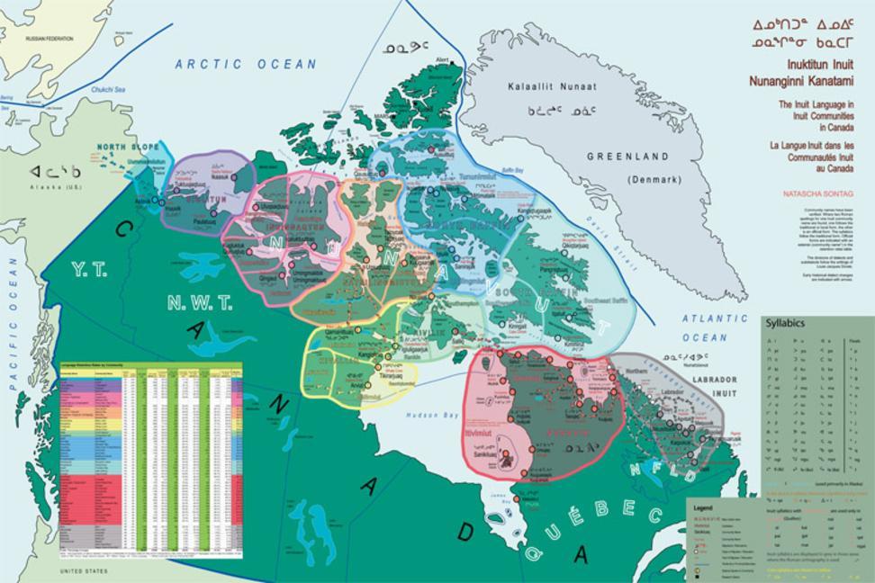 Prasa Map of the Inuit Language in Inuit Communities in Canada 