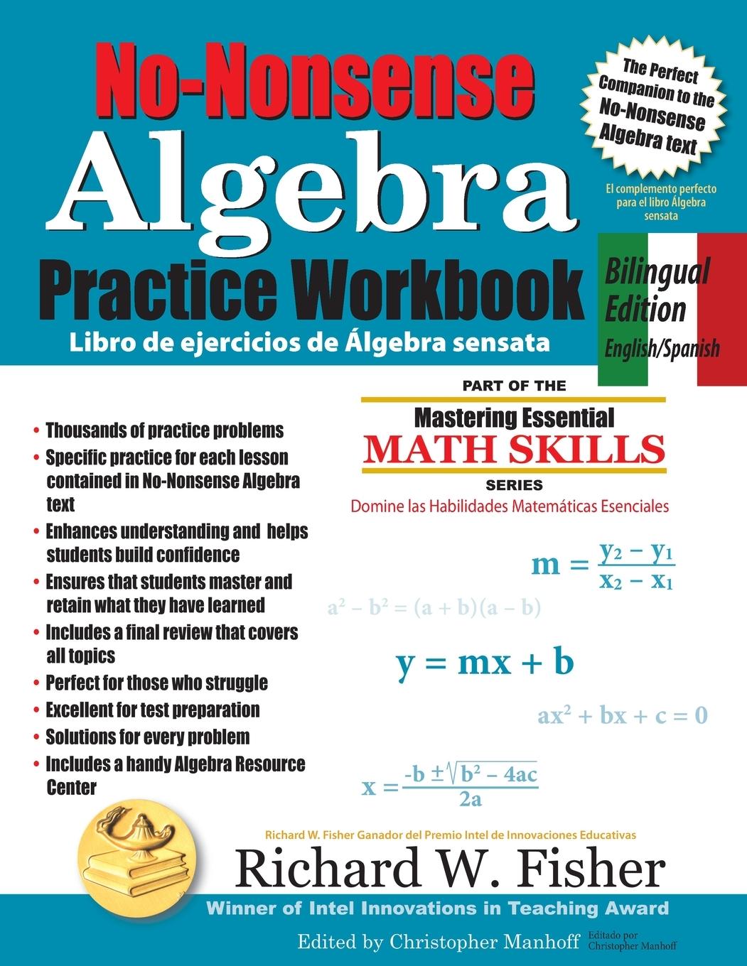 Kniha No-Nonsense Algebra Practice Workbook, Bilingual Edition 