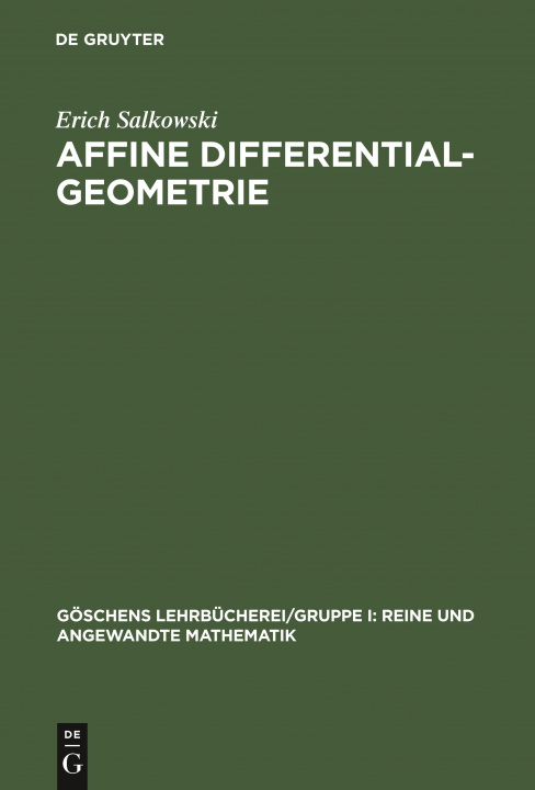 Книга Affine Differentialgeometrie Erich Salkowski