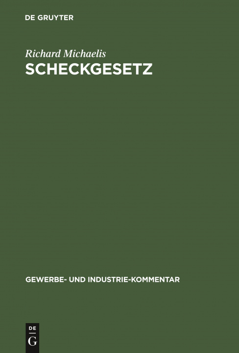 Knjiga Scheckgesetz Richard Michaelis