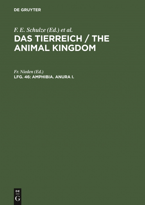 Kniha Amphibia. Anura I. W. Kükenthal