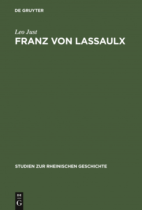 Knjiga Franz Von Lassaulx Leo Just