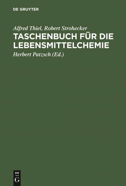 Carte Taschenbuch Fur Die Lebensmittelchemie Robert Strohecker
