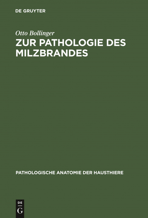 Kniha Zur Pathologie Des Milzbrandes 