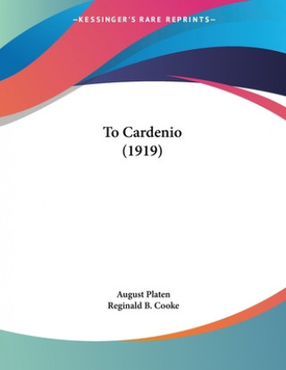 Buch To Cardenio (1919) August Platen