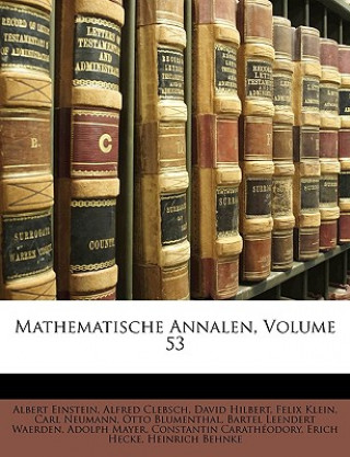 Kniha Mathematische Annalen, Volume 53 Albert Einstein