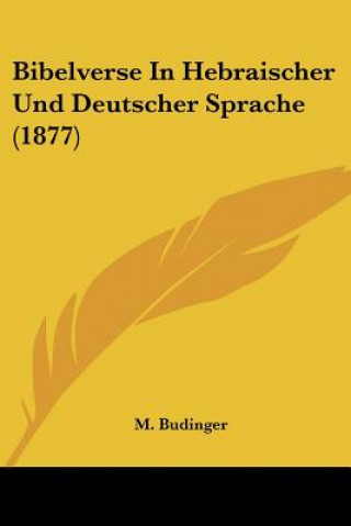 Kniha Bibelverse In Hebraischer Und Deutscher Sprache (1877) M. Budinger