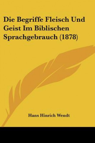 Könyv Die Begriffe Fleisch Und Geist Im Biblischen Sprachgebrauch (1878) Hans Hinrich Wendt