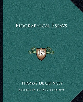 Libro Biographical Essays Thomas de Quincey