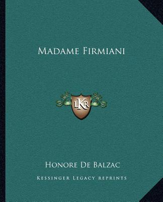 Kniha Madame Firmiani Honore De Balzac