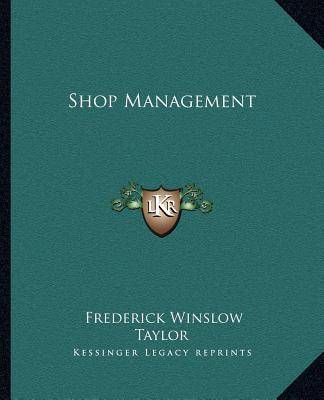 Carte Shop Management Frederick Winslow Taylor