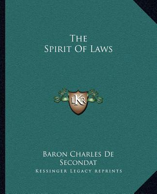 Kniha The Spirit of Laws Baron Charles De Secondat