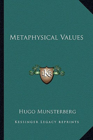 Buch Metaphysical Values Hugo Munsterberg