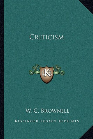 Book Criticism W. C. Brownell