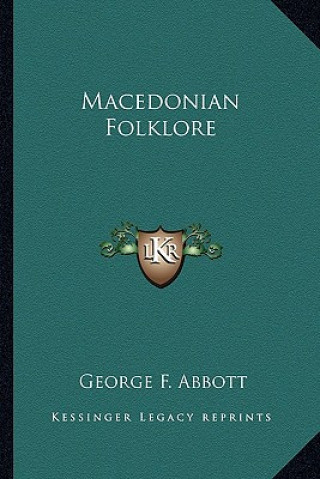 Buch Macedonian Folklore George F. Abbott