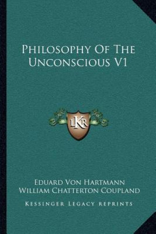 Książka Philosophy of the Unconscious V1 Eduard Von Hartmann