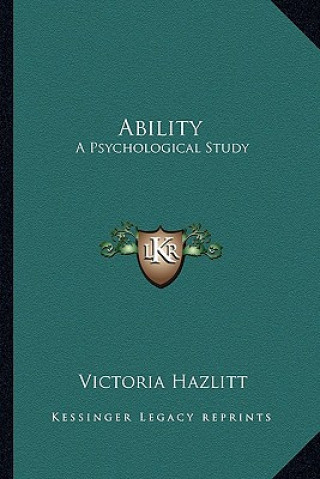 Libro Ability: A Psychological Study Victoria Hazlitt