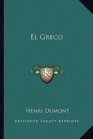 Könyv El Greco Henri Dumont