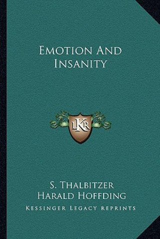 Buch Emotion and Insanity S. Thalbitzer