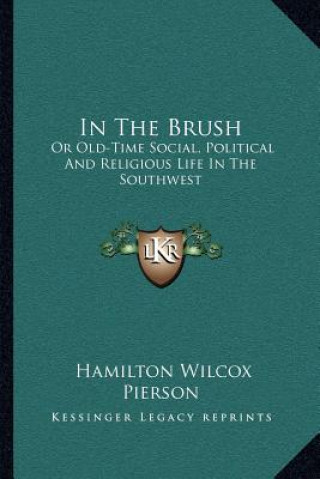 Knjiga In the Brush: Or Old-Time Social, Political and Religious Life in the Southwest Hamilton Wilcox Pierson