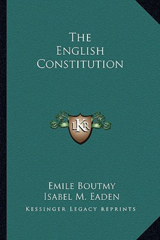 Kniha The English Constitution Emile Boutmy