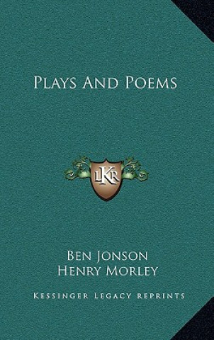 Libro Plays and Poems Ben Jonson