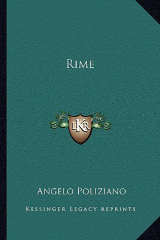 Buch Rime Angelo Poliziano