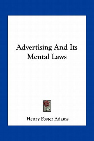 Βιβλίο Advertising and Its Mental Laws Henry Foster Adams