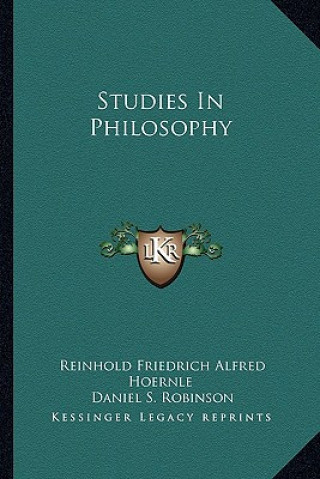 Boek Studies in Philosophy Reinhold Friedrich Alfred Hoernle