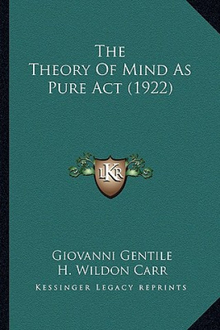 Carte The Theory of Mind as Pure ACT (1922) Giovanni Gentile