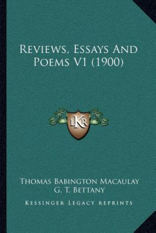 Knjiga Reviews, Essays and Poems V1 (1900) Thomas Babington Macaulay