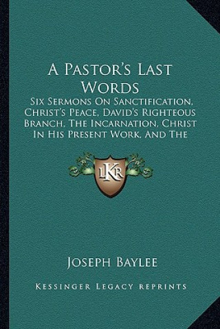 Buch A Pastor's Last Words: Six Sermons on Sanctification, Christ's Peace, David's Righteous Branch, the Incarnation, Christ in His Present Work, Joseph Baylee