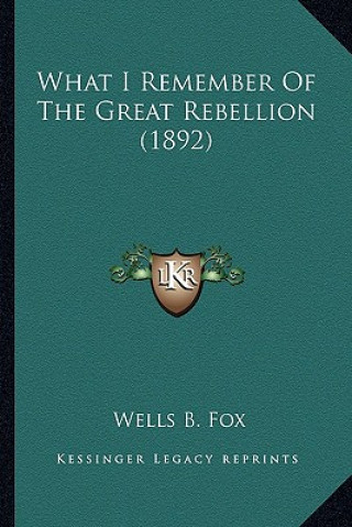 Książka What I Remember of the Great Rebellion (1892) Wells B. Fox