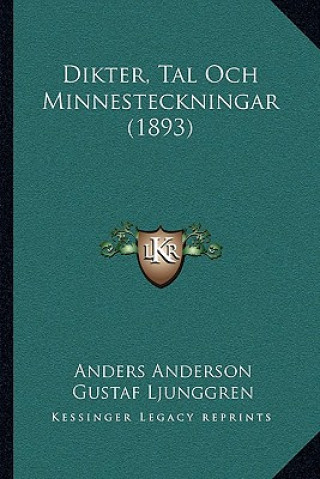 Buch Dikter, Tal Och Minnesteckningar (1893) Anders Anderson