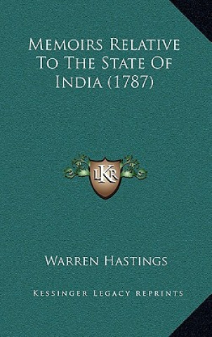 Buch Memoirs Relative To The State Of India (1787) Warren Hastings