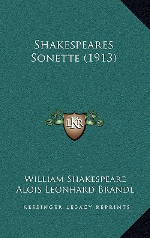 Knjiga Shakespeares Sonette (1913) William Shakespeare