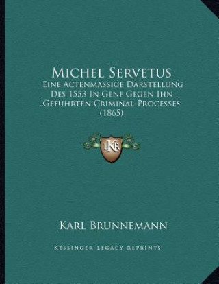 Kniha Michel Servetus: Eine Actenmassige Darstellung Des 1553 In Genf Gegen Ihn Gefuhrten Criminal-Processes (1865) Karl Brunnemann
