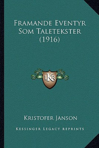Knjiga Framande Eventyr Som Taletekster (1916) Kristofer Janson
