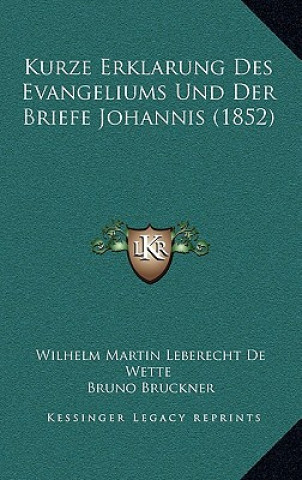 Книга Kurze Erklarung Des Evangeliums Und Der Briefe Johannis (1852) Wilhelm Martin Leberecht de Wette