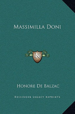 Kniha Massimilla Doni Honore De Balzac